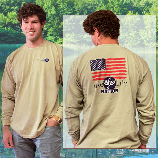 LakeLife 24/7® Flag T-Shirt - Long Sleeve